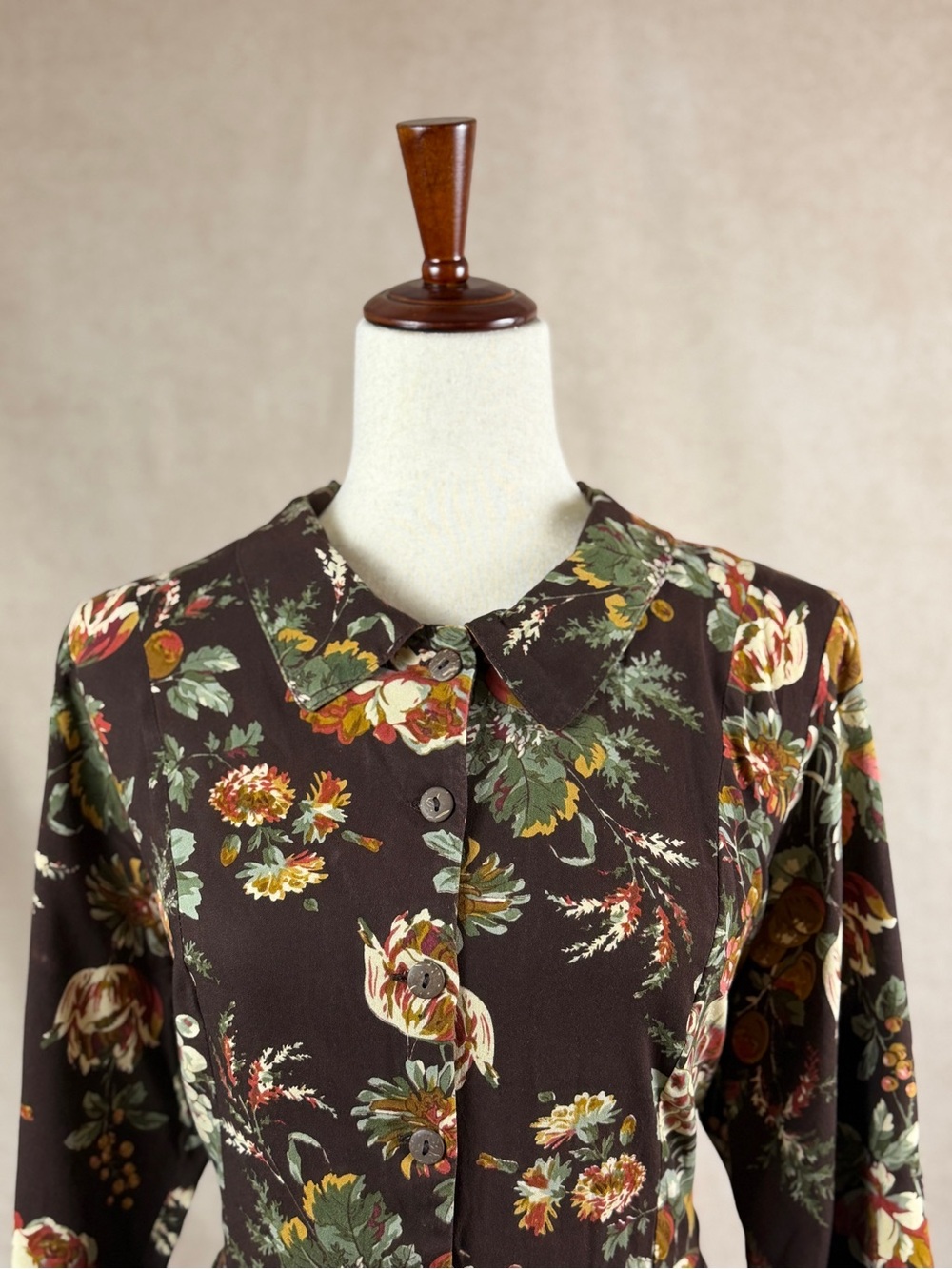 April Cornell Long-Sleeve Chocolate Floral Dress - Picture 6 of 9